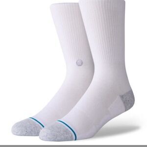 STANCE MEN’S NWT SOCKS ICON ST 200 IN WHITE SIZE EXTRA LARGE WITH INFIKNIT